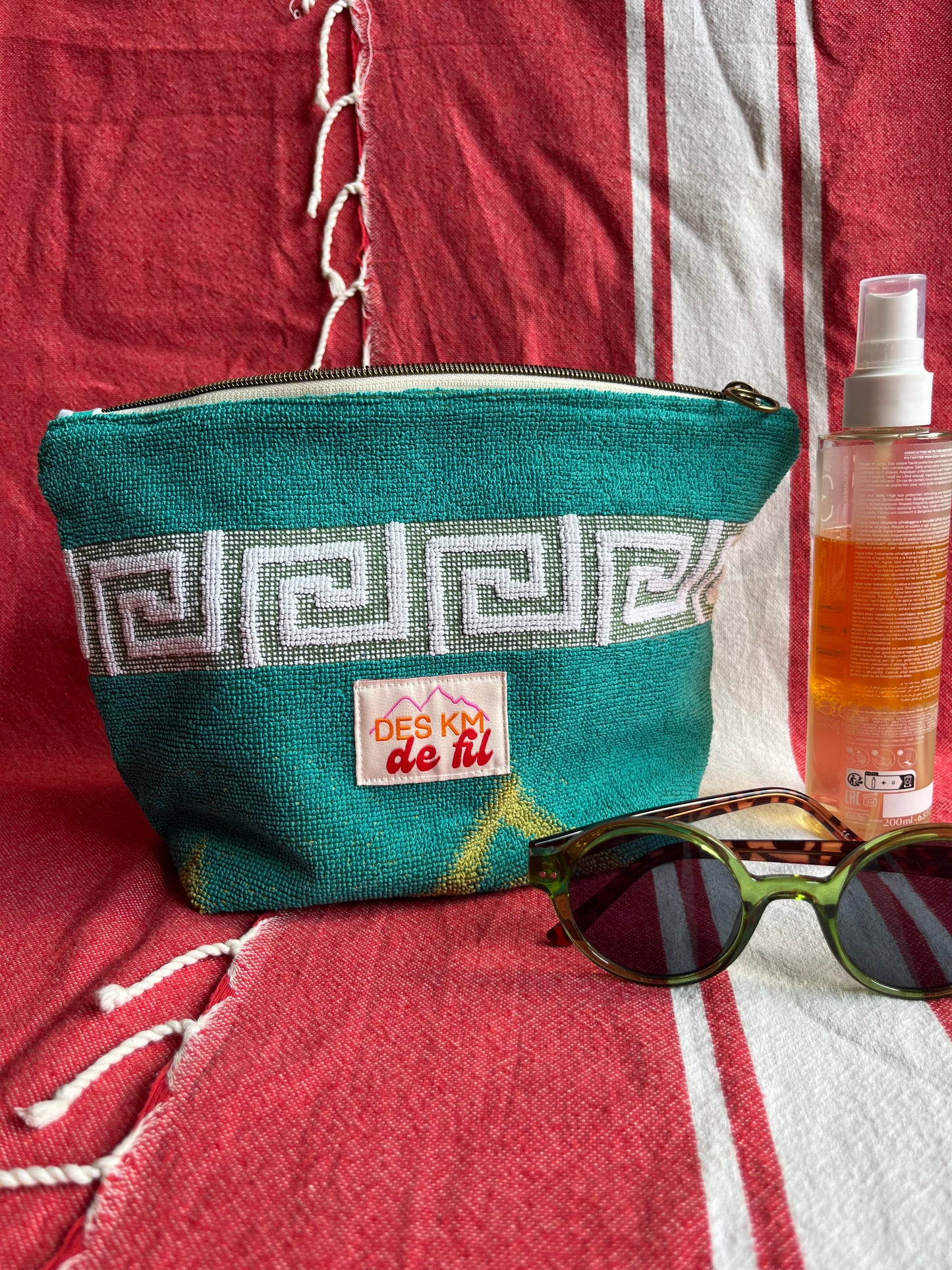 Trousse de toilette éponge - Verte