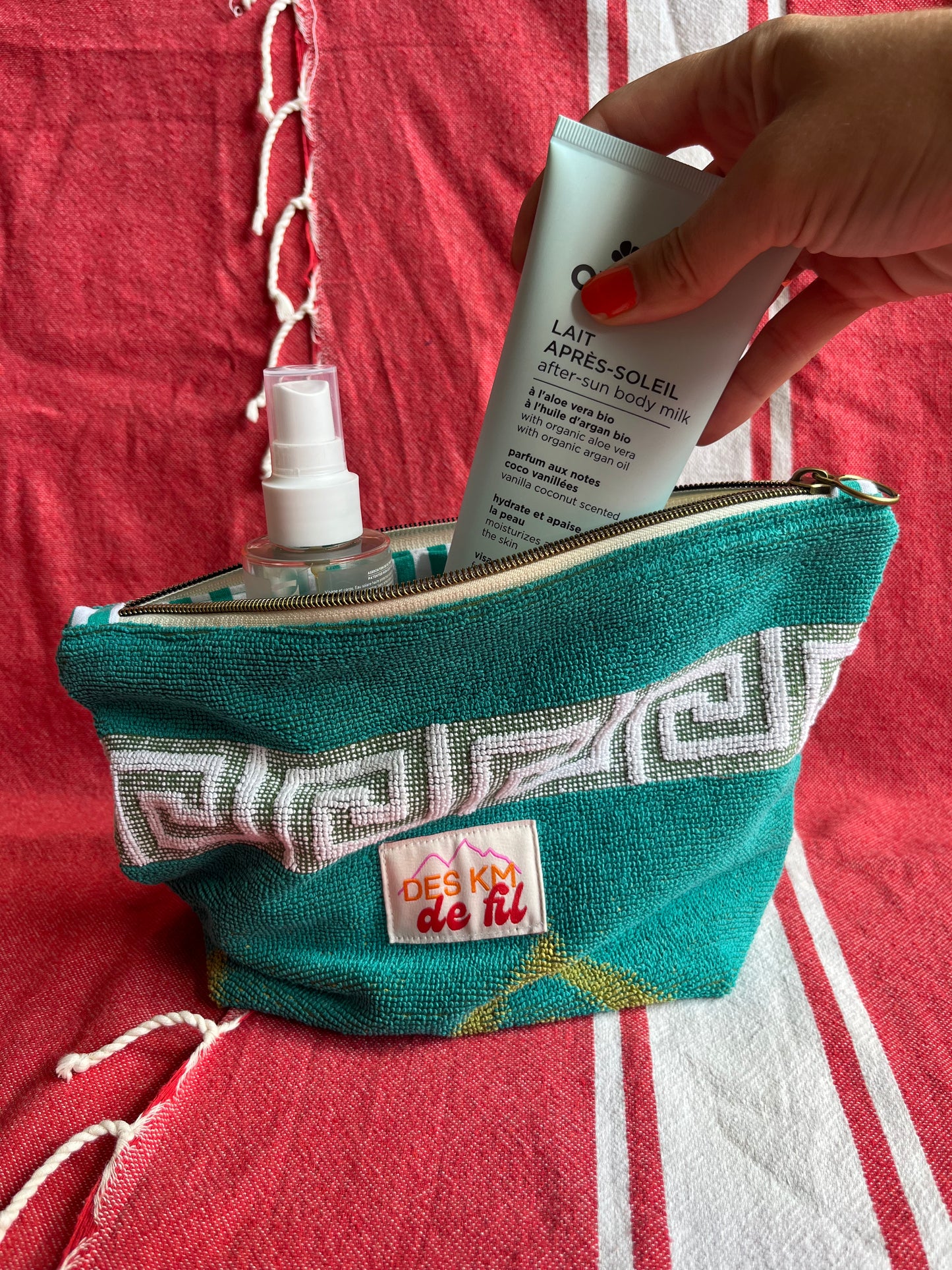 Trousse de toilette éponge - Verte